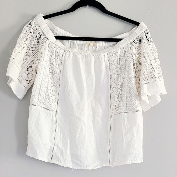 Lovestitch Ivory Off The Shoulder Top M - Picture 3 of 4